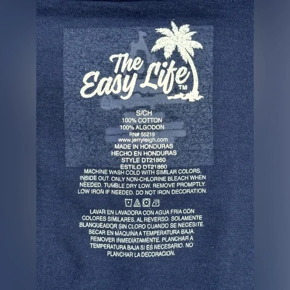 The Easy Life "Easy Does it" Long Sleeve Navy Blue T-shirt, Men's Size Small - Picture 11 of 11